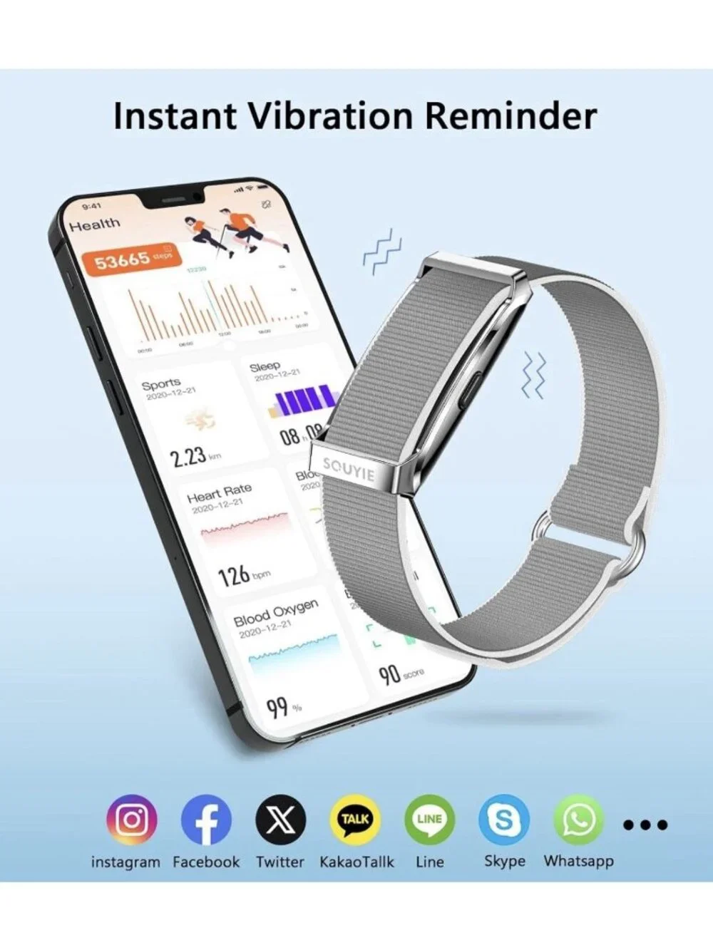 SOUYIE Fitness Sports Tracker For Heart Rate, Stress Tracker Sleep Tracker (NEW)